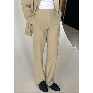 Djerf Avenue First Choice Pants Greige Gray Beige High Waist Trousers